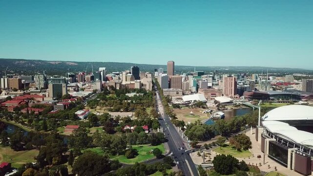 Drone View Adelaide City Suburbs South Australia Burnside Area, Oval stadium.