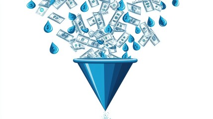 Money Falling Into a Funnel Concept