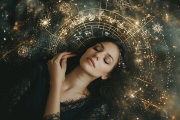 Artistic representation of the virgo zodiac sign from the twelve zodiac concepts in photography