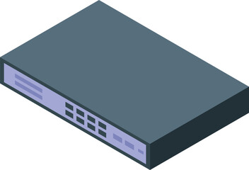 Network switch providing a network connection in an isometric view