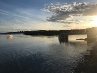 sunset over the river