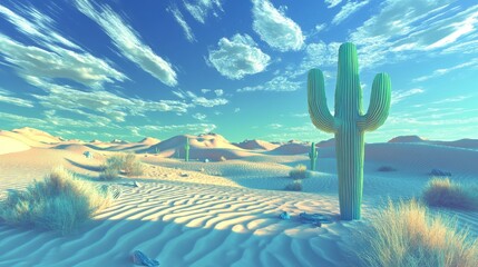 ## Holographic Cactus & Glowing Sand Dunes: A Surreal AR Desert Landscape