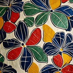 76. **Mauritian sega cloth pattern with rhythmic, bold designs.**