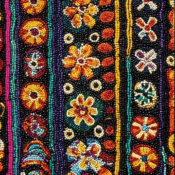 68. **Brazilian indigenous beadwork pattern with intricate motifs.**