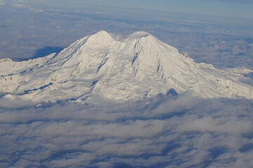 Mount Rainier with fresh snow