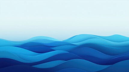 Abstract Blue Wave Pattern Background - Paper Cut Design
