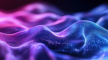 Obraz premium Abstract Purple and Blue Wavy Background with Glittering Texture.