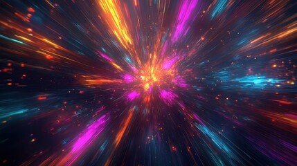 Fototapeta premium Abstract Neon Lights Background - Futuristic Design with Bright Colors and Glowing Lines.