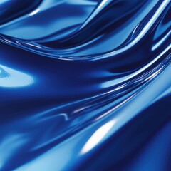 Obraz premium Abstract Blue Shiny Fabric Background - Glossy Textile Drape with Smooth Lines.