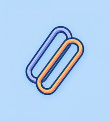 Obraz premium Stylized paperclips in vibrant colors on a blue background.