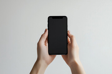 スマートフォンを持つ手, 両手