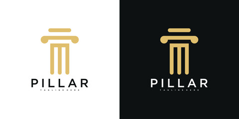 Luxury pillar abstract logo design for lawyer, law. Premium Vector