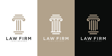 Modern law firm logo design. Firm, law, icon justice. Premium Vector