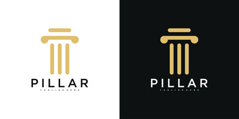 Luxury pillar abstract logo design for lawyer, law. Premium Vector