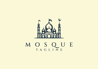 Vector illustration of Mosque Logo Design