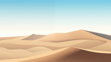 Sunset Over Desert Dunes Digital Art With Warm Tones