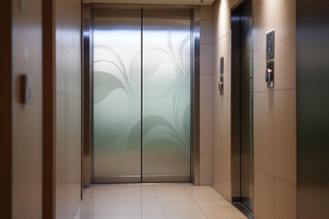 Innovative Design of a Clear Elevator Door Decal in a Hotel Setting