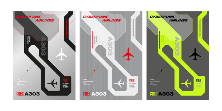 HUD Cyberpunk airlines graphic design template modern hud flat metallic machine data code technology cyber visual futuristic panel useful web mobile poster flyer front card cover airplane icon layout