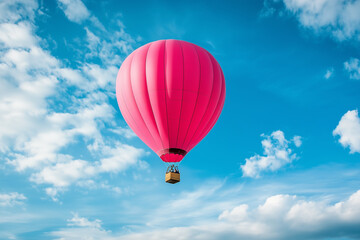 Fototapeta premium Majestic Magenta Balloon Ascending on a Skyward Route