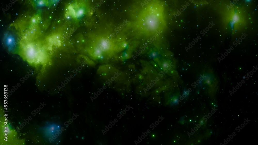 Canvas Prints enchanting nebula with star clusters in deep galaxy scene
