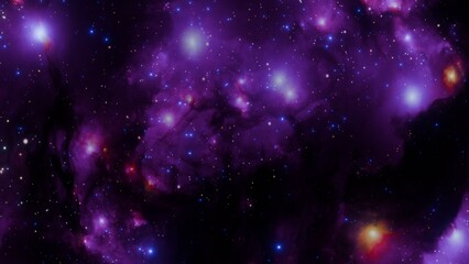 Realistic Colorful Nebula and Stars in Deep Space