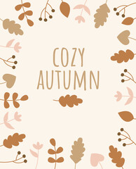 Cozy Autumn Floral Background Card