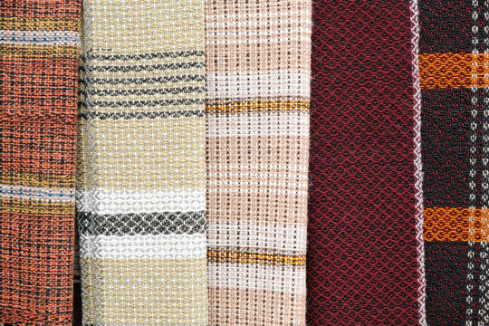 Multicolored background of knitted woollen fabric