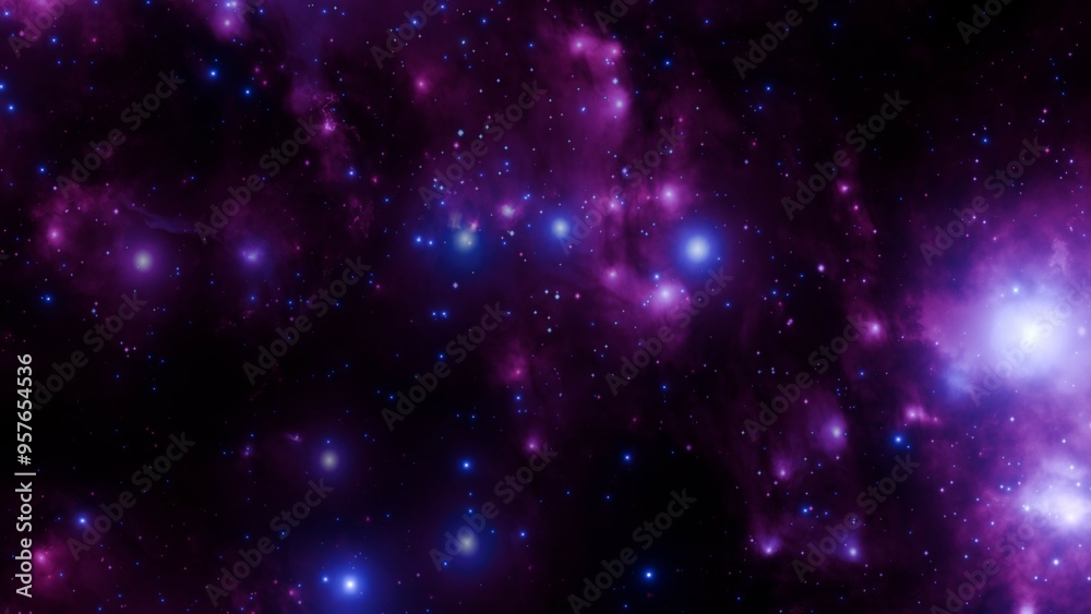 Canvas Prints colorful interstellar nebula with stars in deep space