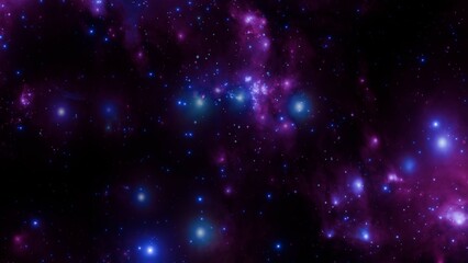 Vivid Galactic Nebula with Bright Stars in Outer Space