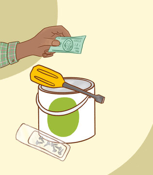 Paying cash for hardware materials