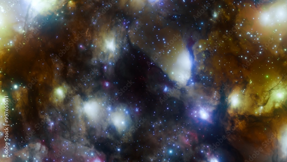 Canvas Prints fantasy outer space nebula background with stars and planets