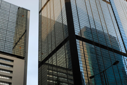 Modern Glass Skyscrapers in the City