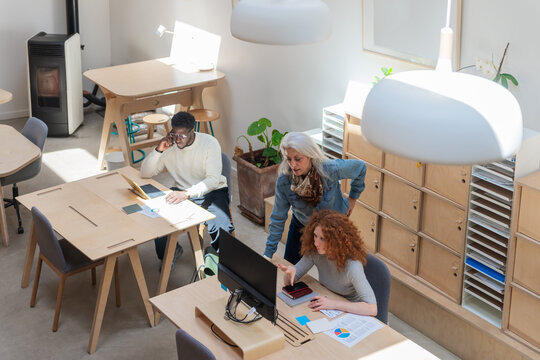 Team Collaboration in a Bright Coworking Space