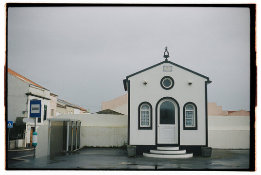A small chapel near Farol de Santa Clara, Azores, Portugal 