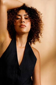 curly hair woman portrait