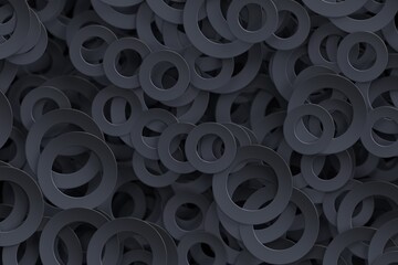 3D Abstract Dark Rings Pattern.