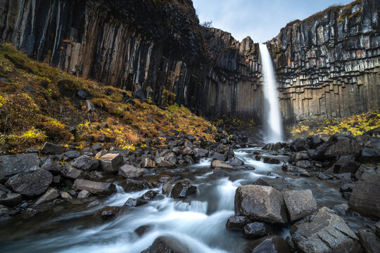 Svartifoss waterfall and river