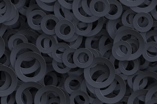 Fototapeta 3D Abstract Dark Rings Pattern.