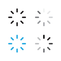 Loading icon set. Circular progress symbols. Rotating loader indicators. Minimalist design elements.