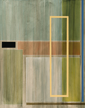 Abstract painting of transparent rectangular shapes