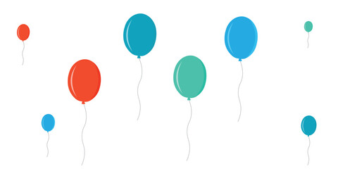 Balloon icons. Balloon with string in line cartoon style. Different shapes of ballons for birthday, party and wedding. vektor © Ubay