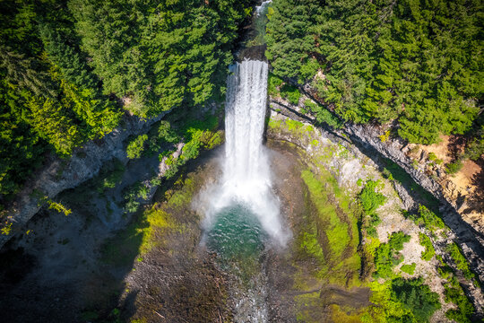 Canyon Waterfall Drone Top View