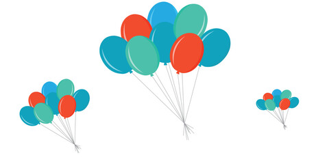 Balloon icons. Balloon with string in line cartoon style. vektor © Ubay