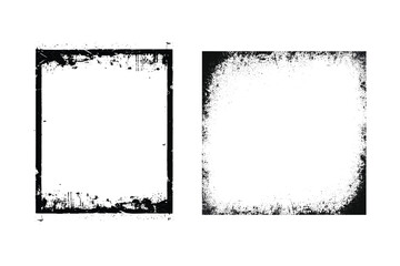 set of two black grunge frame design.
