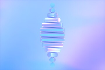 Abstract helix of iridescent tubes