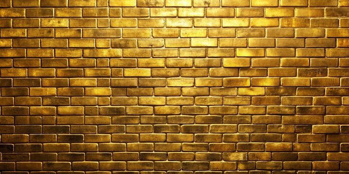 Abstract grunge background with a gold brick wall texture