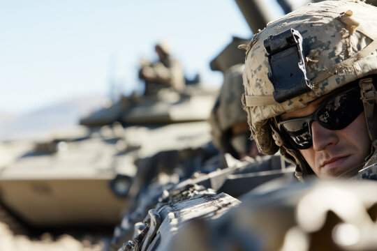 Canadian soldier military army in camouflage uniform at conflict war - Powered by Adobe