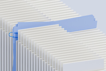 Neatly arranged folders / files. 