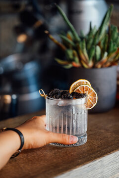 Plum vodka cocktail