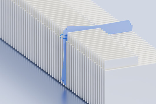 Neatly arranged folders / files. 